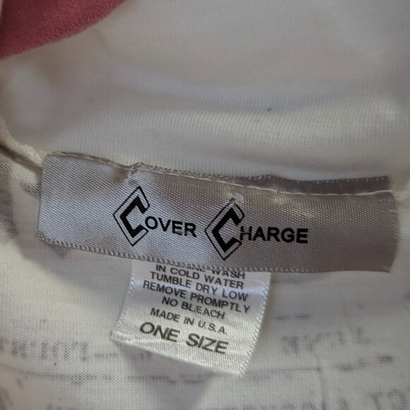 Cover Charge One Size Newsprint Cover-Up Poncho Style White/Black - Picture 5 of 15